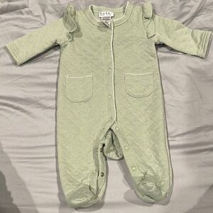 Nicole Miller Green Footed One Piece with Long Sleeves